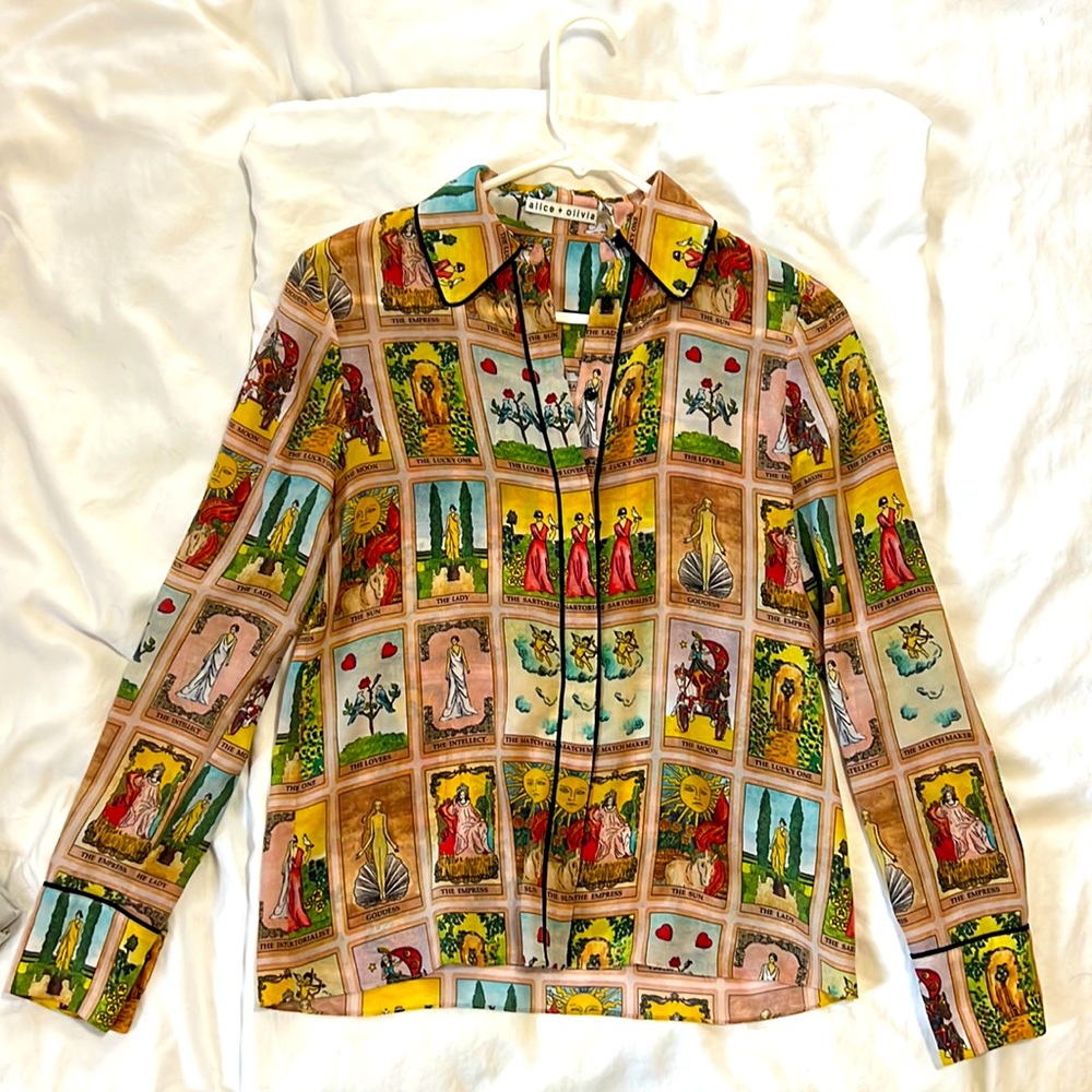 Alice + Olivia Silk Tarot Blouse
